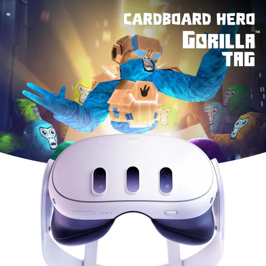 3 512 Go Le Plus performant des Meta Quest — des expériences de réalité Mixte sans précédent — Pack Cardboard Hero Gorilla Tag — Une exclusivité Amazon 512GB Headset