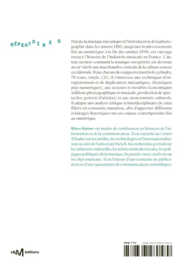 L’industrie musicale en France (1850-2000): Une histoire technique, économique et culturelle de l’enregistrement sonore
