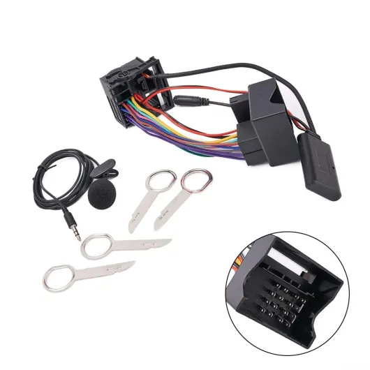 Faisceau de câble adaptateur auxiliaire pour radio Ford 6000CD 5000CD, module mains libres avec micro pour Focus Fiesta, Mondeo, Kuga C-Max, S-Max, Galaxy Transit