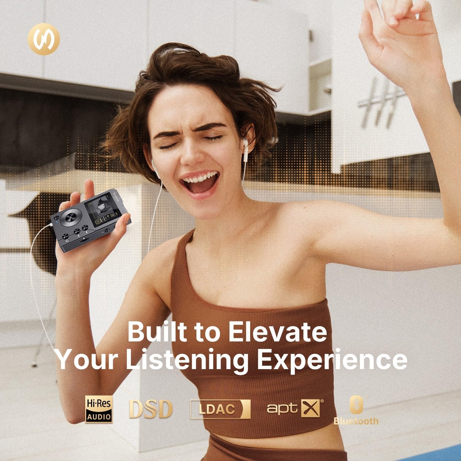 Surfans MP3 HiFi Surfans F20 avec Bluetooth, Lecteur Audio numérique Haute résolution DSD sans Perte, Lecteur Audio Portable Haute