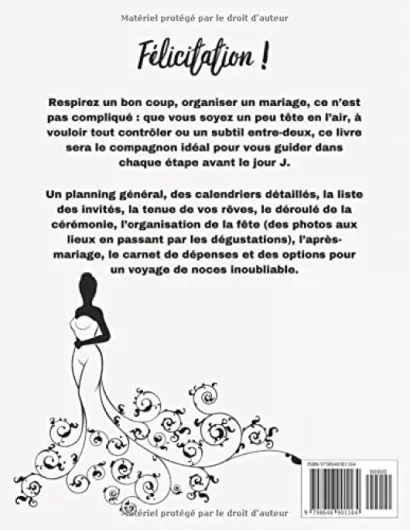 Planificateur de Mariage (Wedding planner Français): Guide à remplir pour préparer et organiser au mieux de votre jour J sans stress - Organisateur de Mariages- Grand format