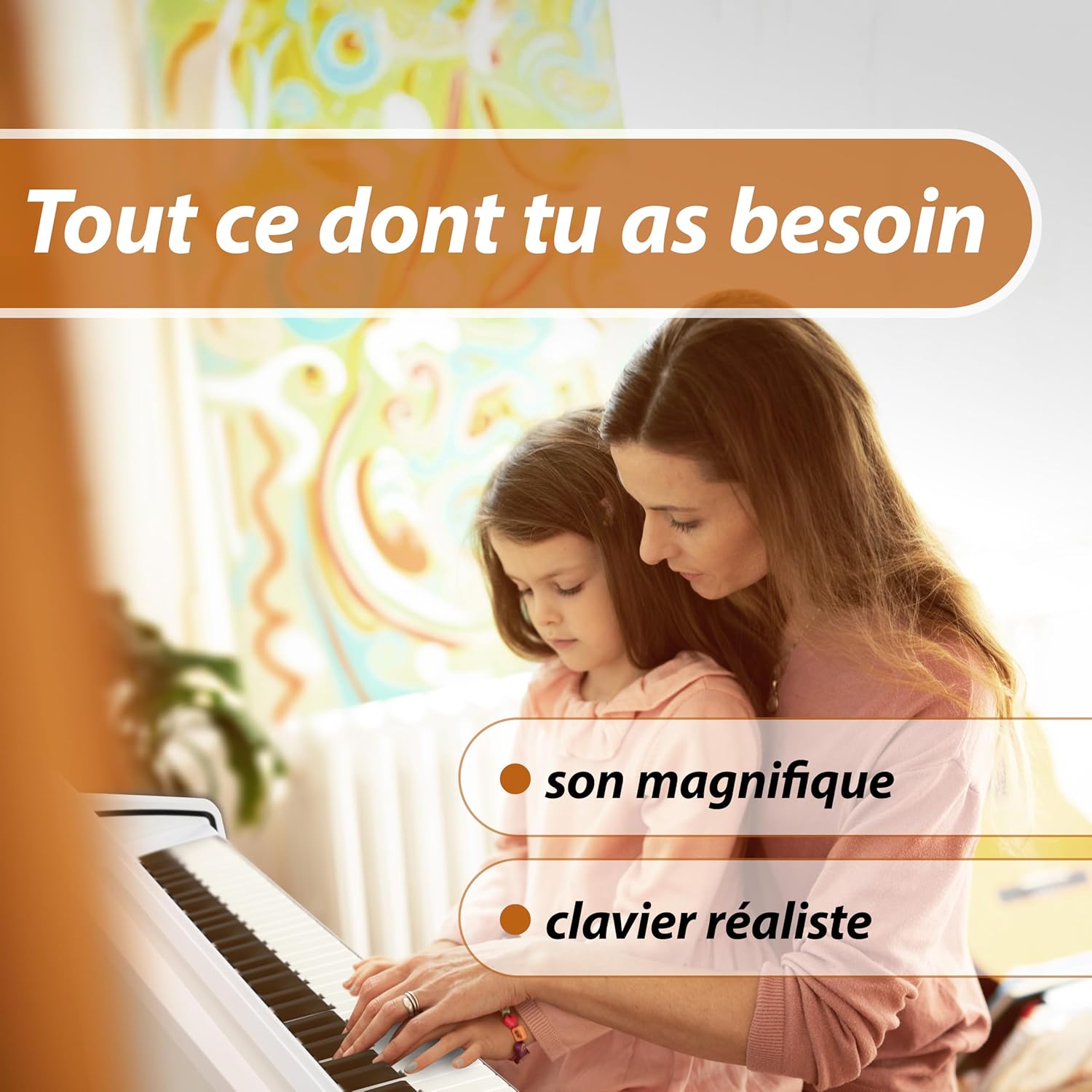 DP-50 WM Piano Numérique - 88 touches clavier pondérée à marteaux - Clavier électronique USB, 3 Pédales, 32 polyphonie - Synthetiseur debutant - Set Banquette & Casque - Blanc mat