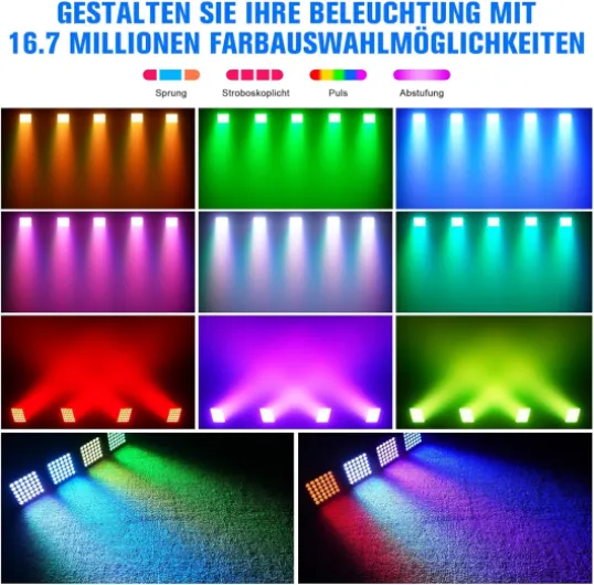 12PCS RGBWA+UV 36 Par LED Batterie D mx Sans fil, 54W Projecteur Scène 5200mAh Rechargeable avec Télécommande, Party Uplights pour Exterieur Mariage Bar Spectacle Disco Halloween Noël