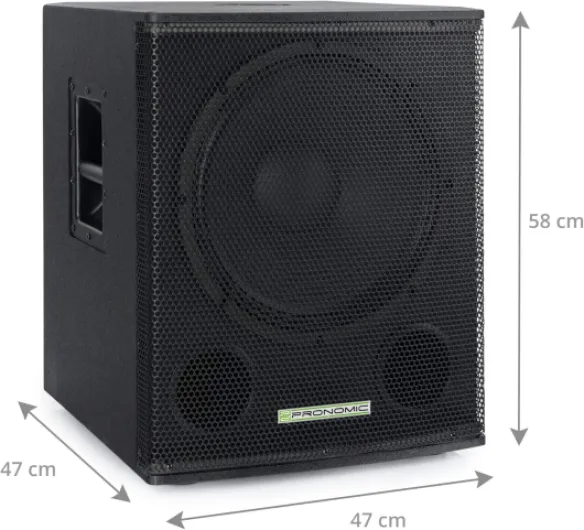 Pronomic Powerstage Economy 1510 2.2 - kit PA Actif avec 2X subwoofers 15" et 2X Satellites 10" - 800 Watts Puissance Totale (RMS) - incluant Tubes de Distance et câbles XLR