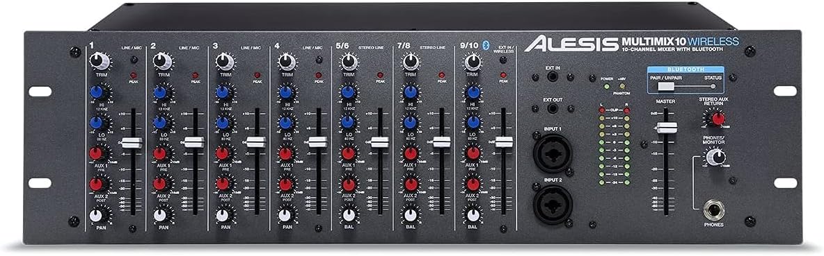 MultiMix 10 Wireless Mixeur de Studio 10 voies en rack 19" avec Bluetooth MM10 Wireless - Noir