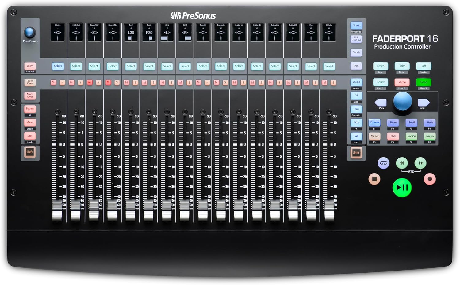 FaderPort 16-16 Canaux Tables de Mixage Audio, Compatibilité avec plusieurs DAW et connectivité USB, Flux de Travail Rapide et Efficace 16 Faders Contrôleur de Production