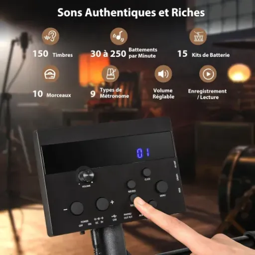 Test COSTWAY Kit de Batterie Électronique : un set complet et pliable pour débuter sans se ruiner