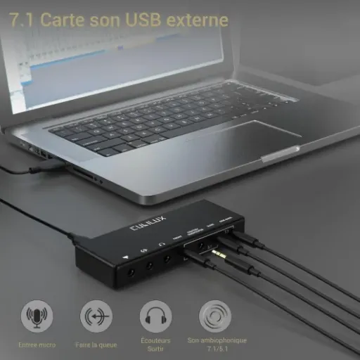 Test Cubilux Carte Son Externe USB 7.1 : la petite boîte qui redonne du son à ton PC