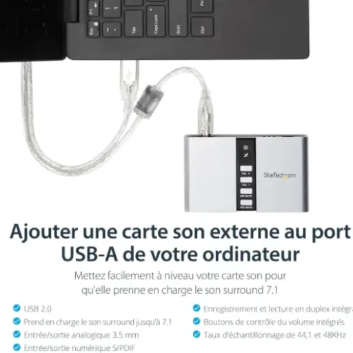 Test StarTech ICUSBAUDIO7D : petit boîtier USB pour sauver (ou upgrader) le son du PC