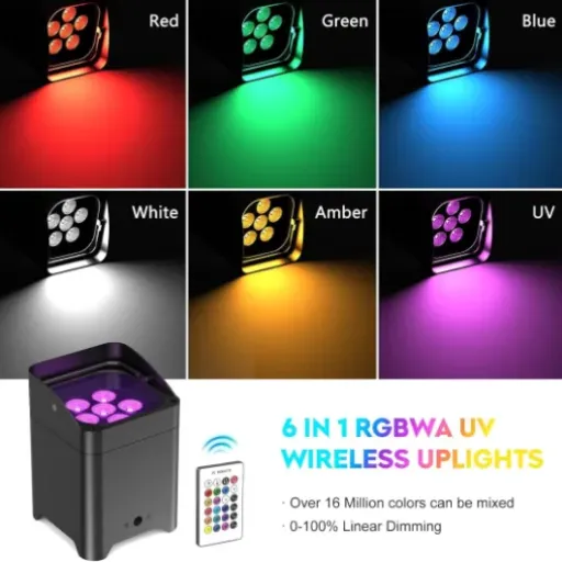 Test UKing 4pcs 108W LED Par RGBWA+UV : le pack sans fil pratique pour petits DJ et soirées