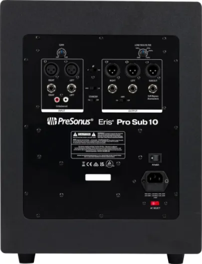 Eris Pro Sub 10 — Subwoofer de studio actif de 10 pouces, orienté vers l'avant, avec pédale de commande