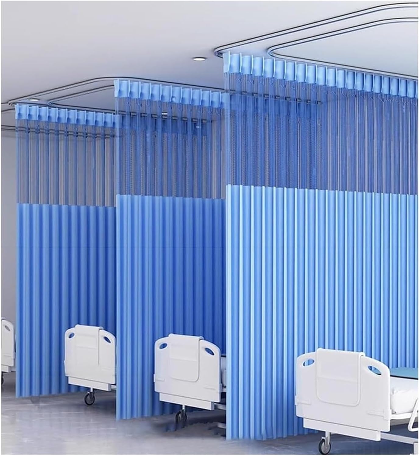 Rideau d'intimité ignifuge pour hôpital et vestiaire 1.5*2.7m Bleu