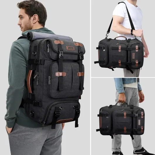 Sac à Dos de Voyage Hommes 40L Sac à Dos Ordinateur Convertible 3 In 1 Avec Port de Chargement USB Approuvé Par Les Compagnies AéRiennes（A8013 Noir