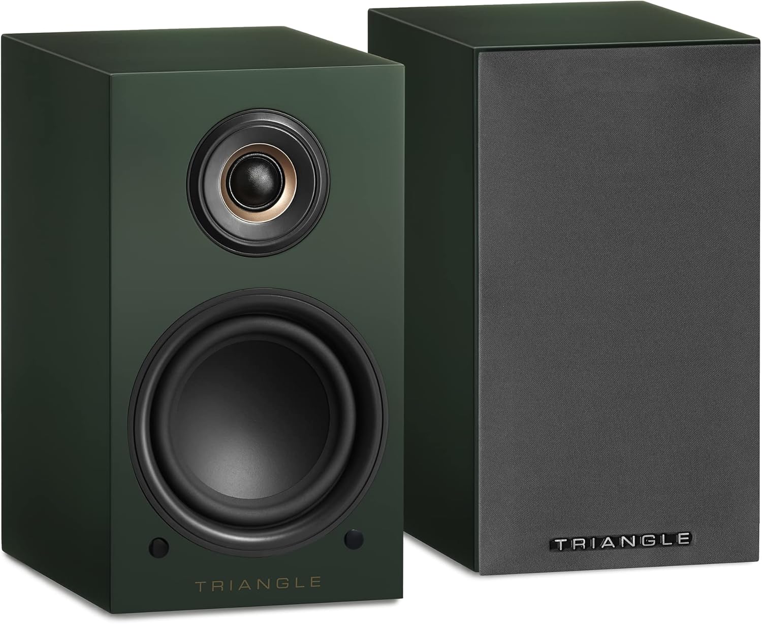 Enceintes Actives LN01A - Enceintes Bibliothèque Bluetooth avec Amplificateur 2 x 50W - Audio HD - Entrées Phono/Platine Optique & Sortie Caisson -165 x 291 x 225 mm– Vert Anglais (Paire)