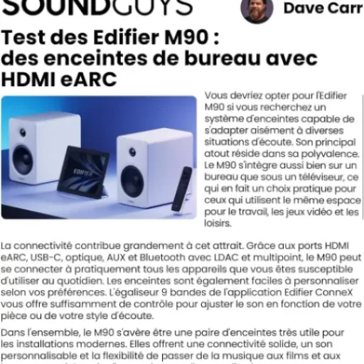 Test Edifier M90 : les petites enceintes de bureau qui veulent remplacer une barre de son