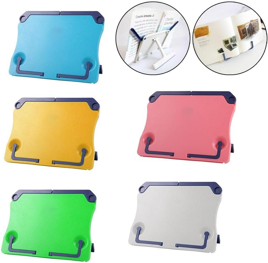 Besttoolifes Pupitre de bureau pliable et portable, réglable pour les musiciens, les étudiants, les recettes de cuisine, matériau ABS (jaune)