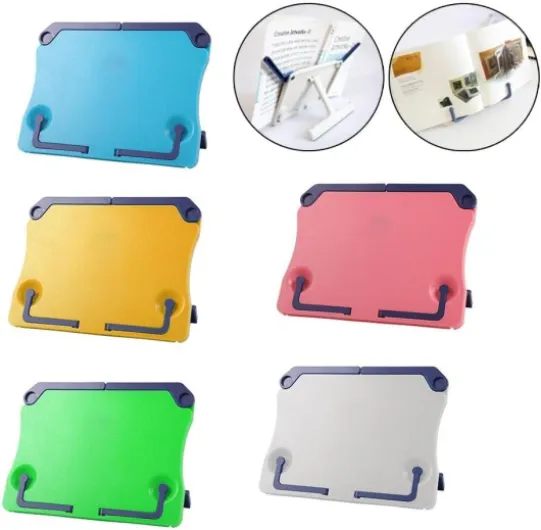 Besttoolifes Pupitre de bureau pliable et portable, réglable pour les musiciens, les étudiants, les recettes de cuisine, matériau ABS (jaune)