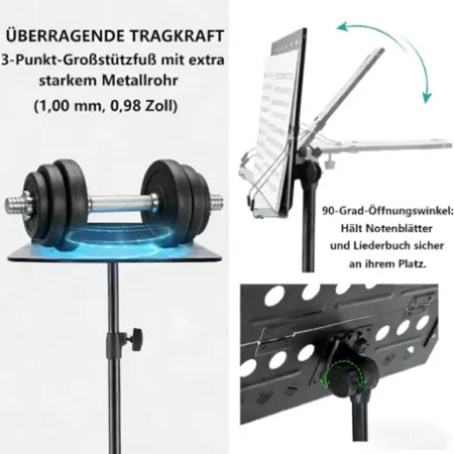 Test pupitre de partition métal pliable : le stand costaud qui reste simple et pratique