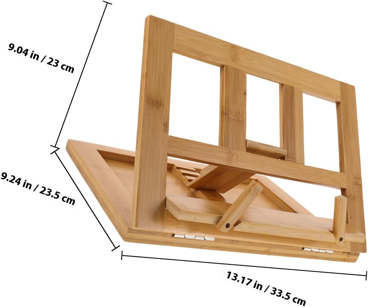 Support à Partitions Portable en Bambou Naturel – Pupitre de Table Polyvalent pour Musique Cuisine, Léger et Pliable, 1 Pièce, Support à Recettes et Pupitre Musical de Bureau