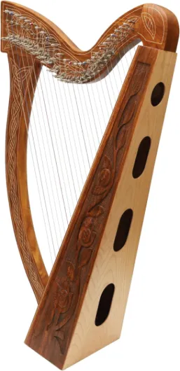 Harpe celtique à 27 cordes - Avec clés de demi-tons
