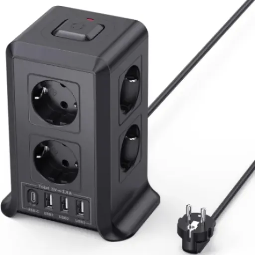 Test Sameriver Tour Multiprise 8 prises / 4 USB : la tour qui met un peu d’ordre sous le bureau